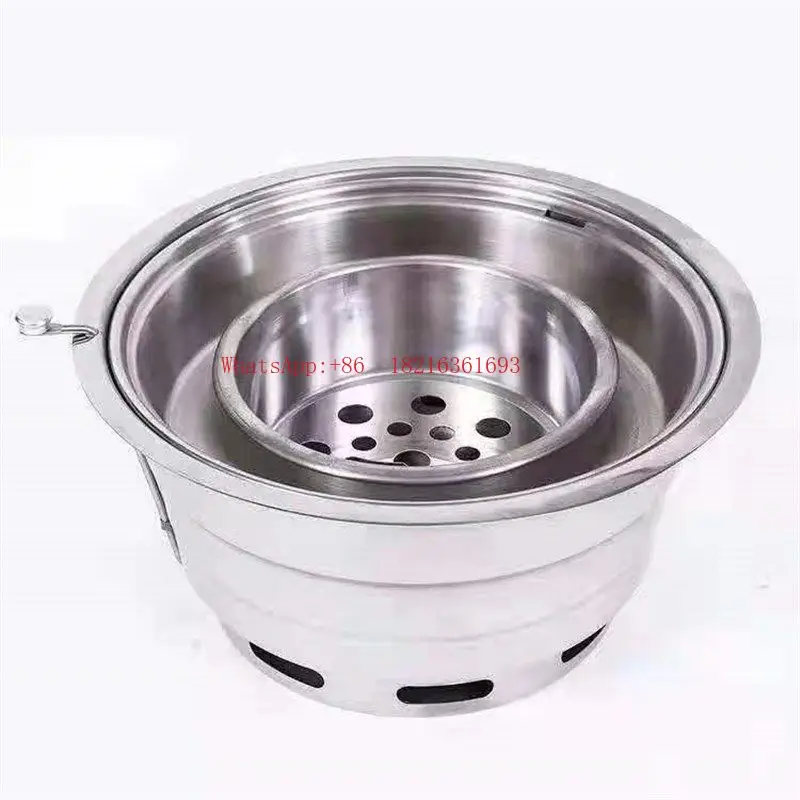 Store 2055   Household Charcoal Outdoor Barbecue Tools, Barbecue Grill, Stainless Steel Circular Oven