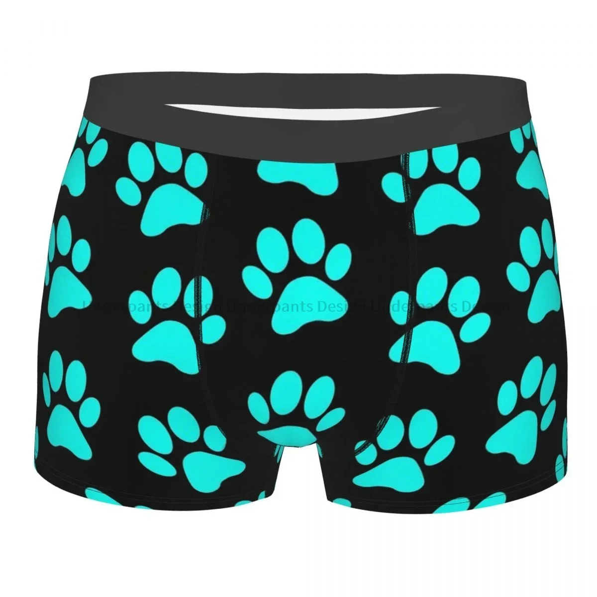 Paw Print Pattern Aqua Animal Cute Forest Ocean Underpants Breathbale Panties Man Underwear Comfortable Shorts Boxer Briefs