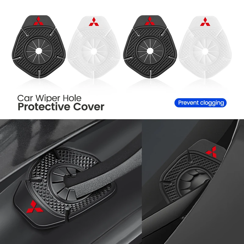 2pc Car Windshield Wiper Arm Hole Protection Cover Silicone Dust Cover For Mitsubishi Ralliart Lancer EX Outlander 3 l200 Pajero