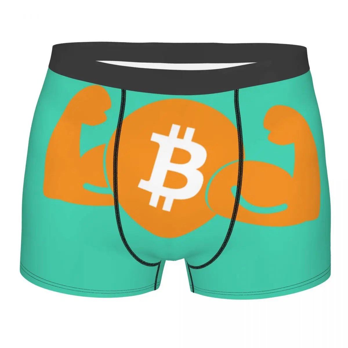 Custom Bitcoin Get Your Power Underwear Men Stretch BTC Crypto Coins Boxer Briefs Shorts Panties Soft Underpants For Homme