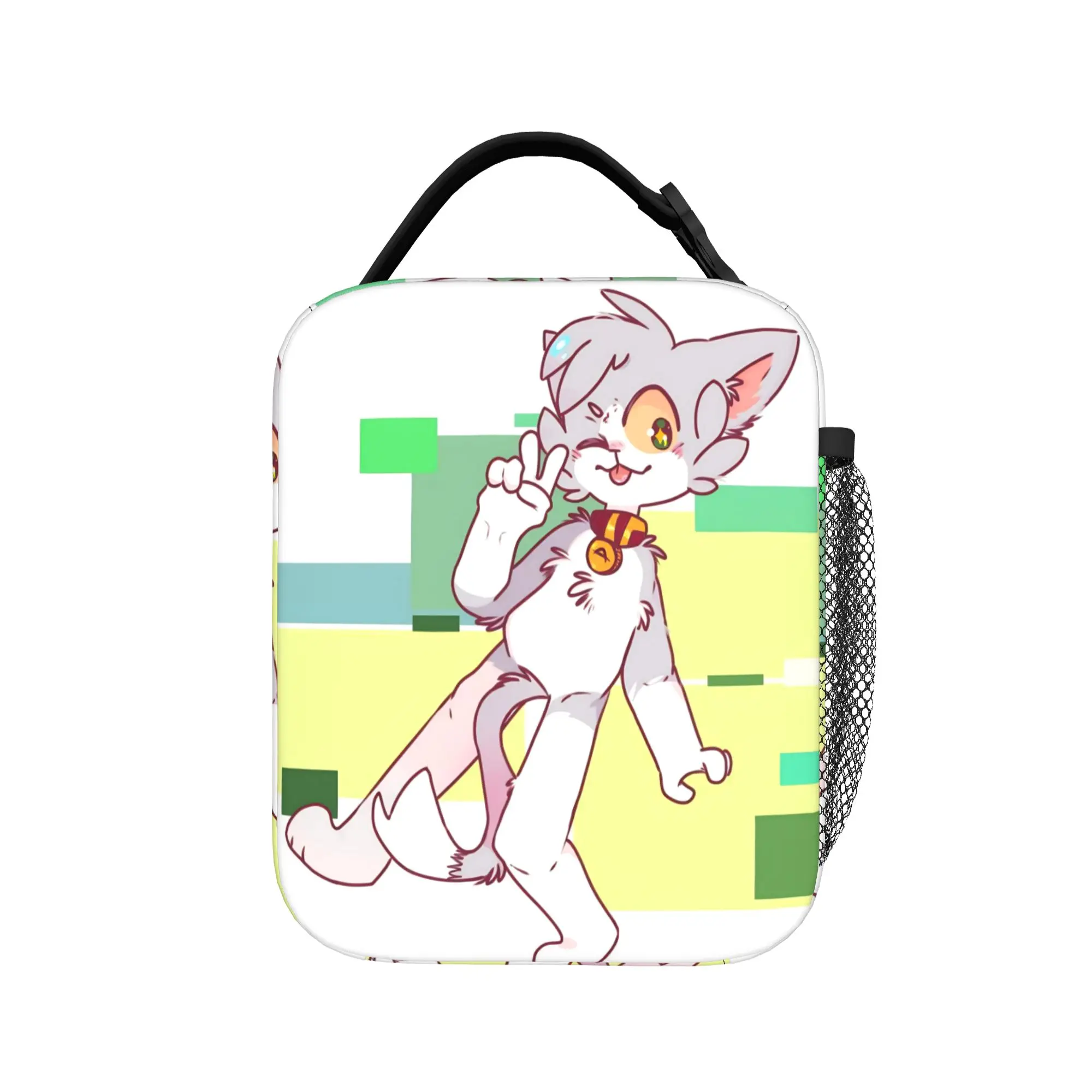 Acenixs Cartoon Cat Insulated Lunch Bag Cooler Bag Reusable,Meal Container  Large Lunch Box Tote for Men Women College  Outdoor