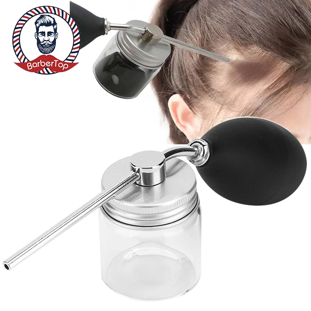 Barber Refillable Talc Fiber Powder Blower Puffer Hairdressers Talcum Hair Salon Powder Spray Bottle Barbershop