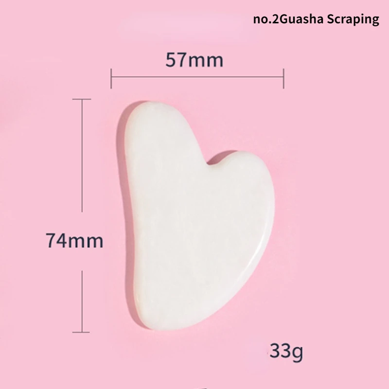 Natural Jade Guasha Resin Gua Sha Scraping SPA Massage beauty health Scraping Massage Scraper Face Massager Acupuncture (White)