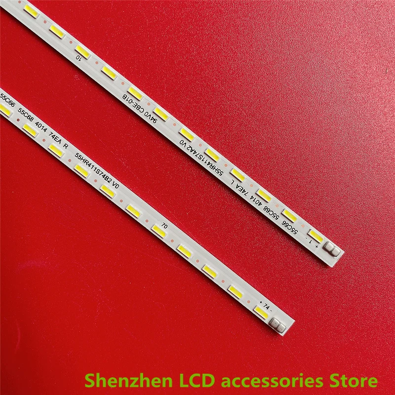 شريط إضاءة خلفية ليد لـ TCL ، 55S515-B ، 55C68 ، 55Q680 ، 55C66 ، 55C6 ، 55S515 ، 55C66-74ea-4014-L ، 4C-LB5574-HR03 ، 74LED ، 3V