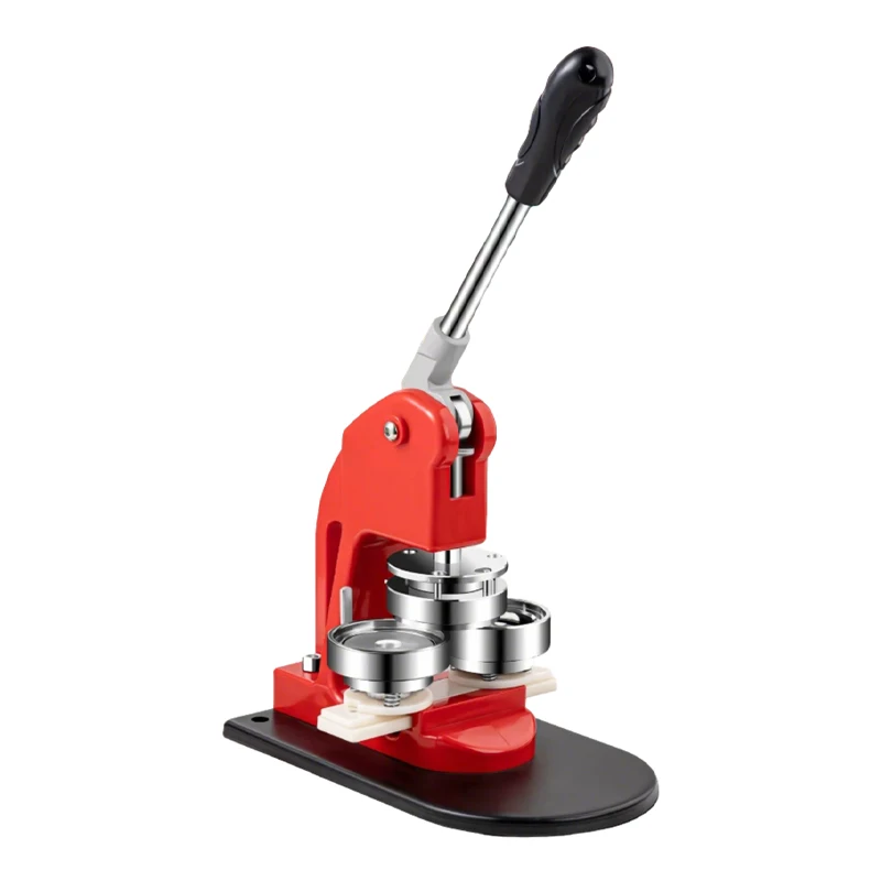 DIY Manual Metal Badge Making Press Machine, Portable Pin Button Badge Maker Kit with Circle Cutter & Full Set of Gaskets