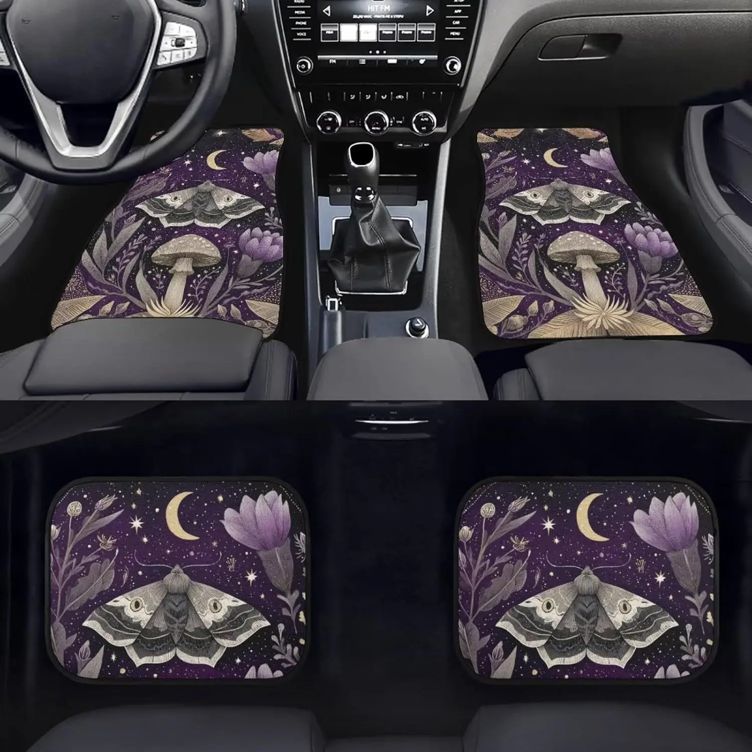 4pcs Car Floor Mats With Personalized Designs. Stylish And Classic Shapes, Perfect For Car Modifications. Suitable For Car Inter