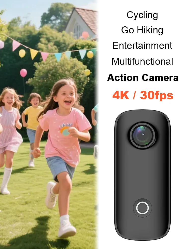 AliExpress NONE SJCAM Pocket 4K Mini Camera with Waterproof Case C100 Plus EIS Action Cam Magnetic Wearable for Helmet Motorcycles Cycling Vlog