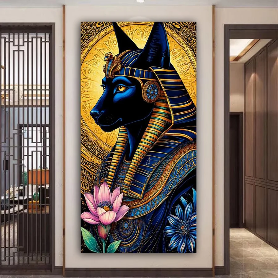 

Абстрактная картина с цветами Анубиса, большой размер, алмазная вышивка DIY, новая коллекция, наборы для мозаичной вышивки с полным квадратным и круглым наполнением