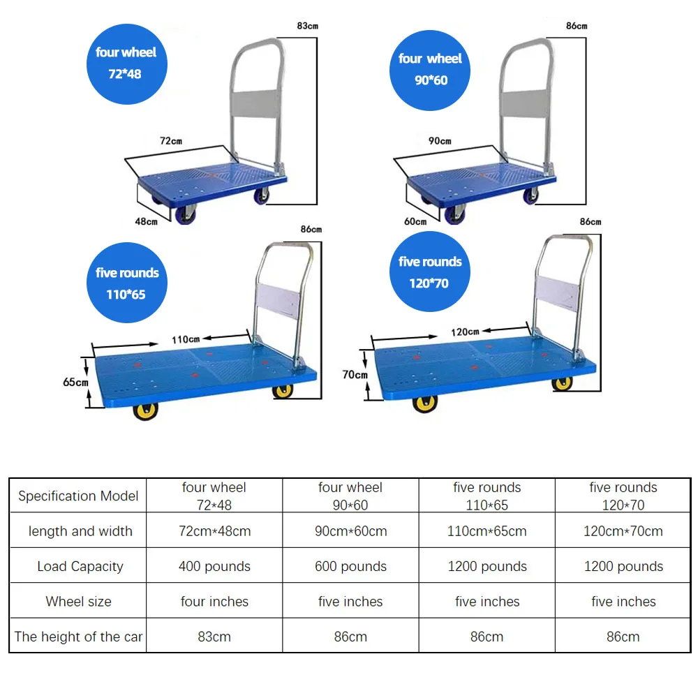 Carts for transporting goods, warehouses, shopping carts, foldable carts, trolleys