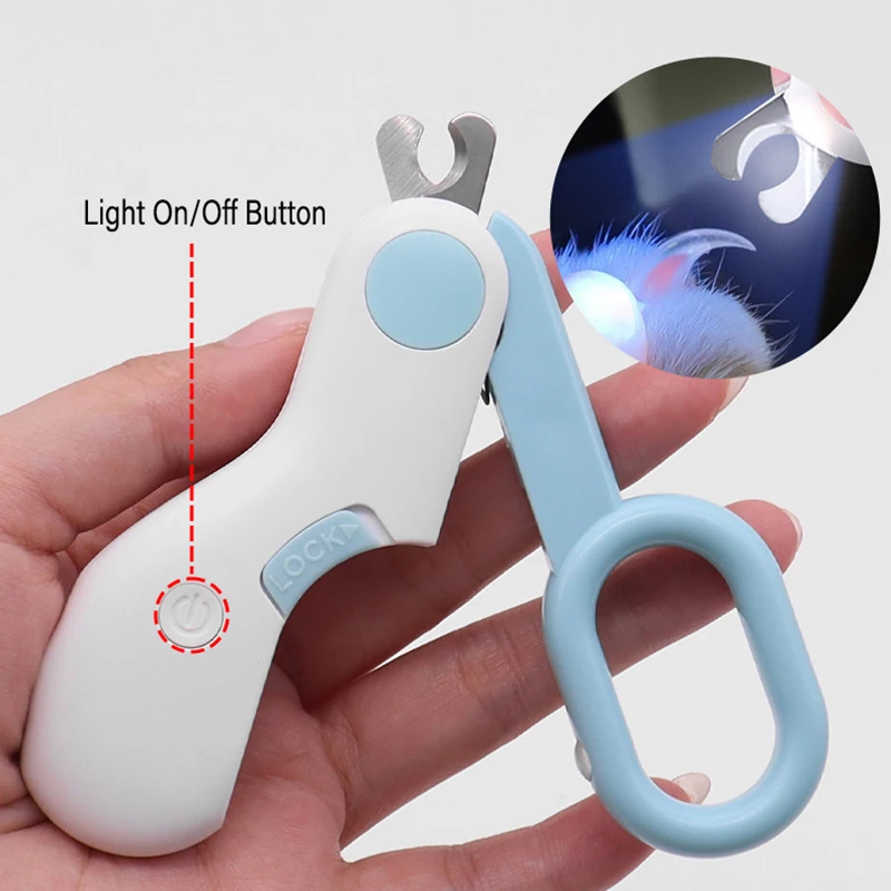 Profesjonalne nożyczki do obcinania pazurów dla zwierząt z oświetleniem LED, obcinaczki do paznokci dla kotów i psów, narzędzie, nożyczki, obcinacz do pazurów, nożyczki, artykuły dla zwierząt