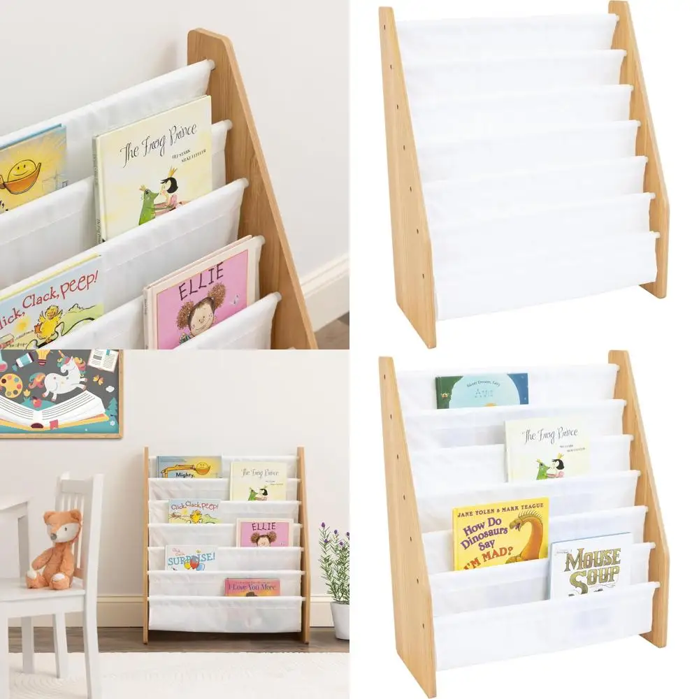 

Книжная полка Humble Crew Kids, 6-уровневая книжная полка-органайзер, очень большой книжный шкаф для малышей с решетчатыми хранилищами, дисплей Ront-acing o