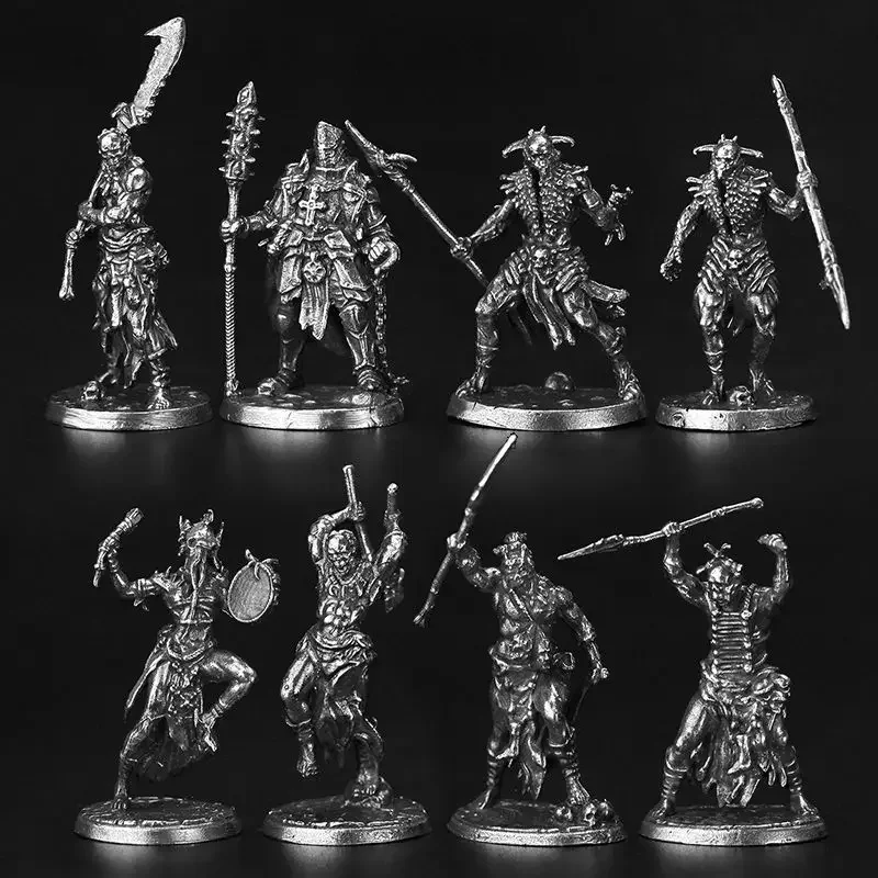 Metal Vintage Bloody Horde Giant Armor Warrior Samurai Statuette Figure Models Cool Ornaments for Men Garage Kits Decoration