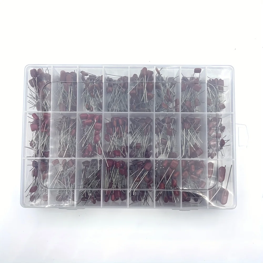 684Pcs/Lot 63V-100V 24 Value 0.001UF~2.2UF CBB Metal Film Capacitors Assortment Kit
