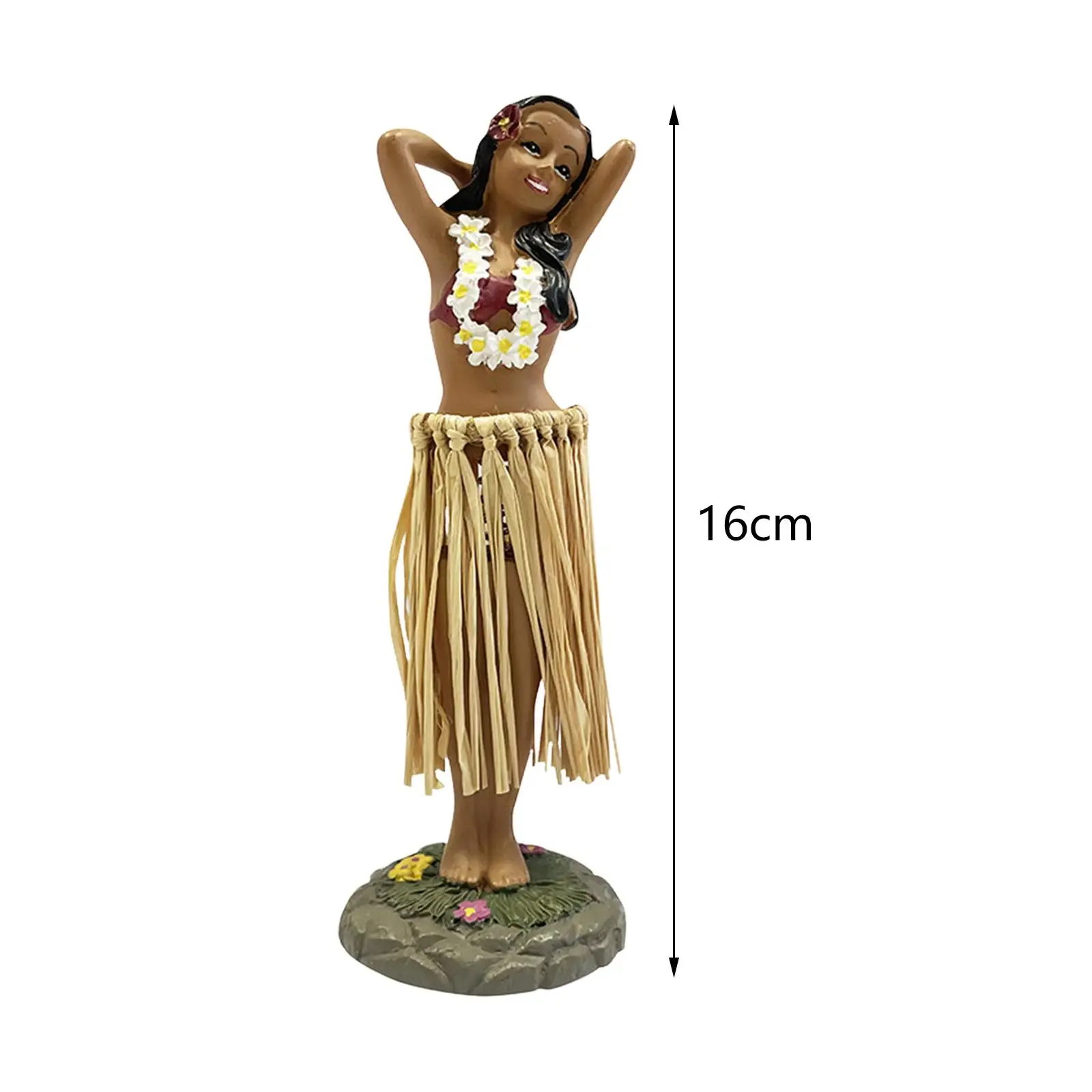 Hawaiian Dashboard Hula Doll Dancing Hula Girl for Car Dashboard Resin Craft