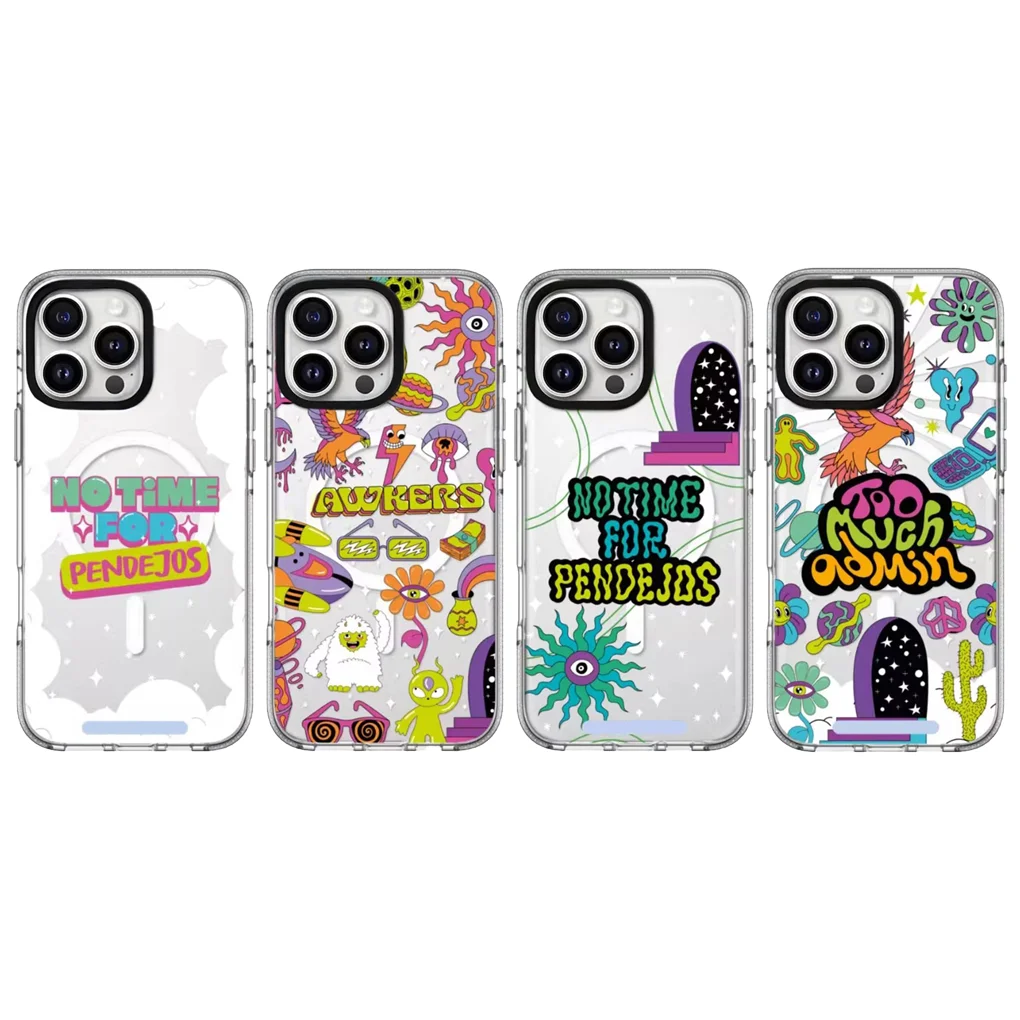Doodle Monster 2.0 Acrylic Black White Border Magnetic Phone Case Cover for IPhone 17 16 15 14 13 12 Pro Max Case