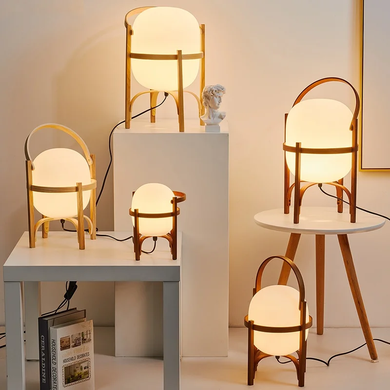 

Solid Wood Table Lamp Art Modern Simple LED Lighting Living Room Bedroom Bedside Lamp Kitchen Home Decorative Lamp Floor Light