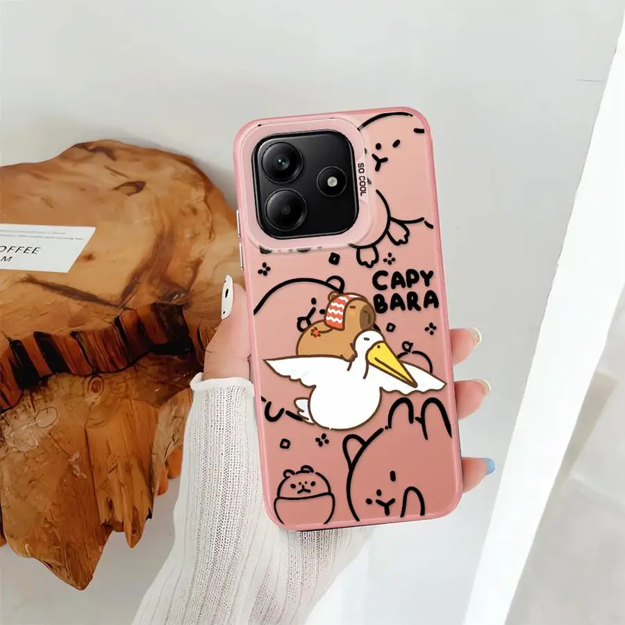 Cartoon Couple Goose Case for Xiaomi Redmi Note 10Lite 12s 13 12 11 14 Pro Plus 11s 9s 10s Back Phone Cover 