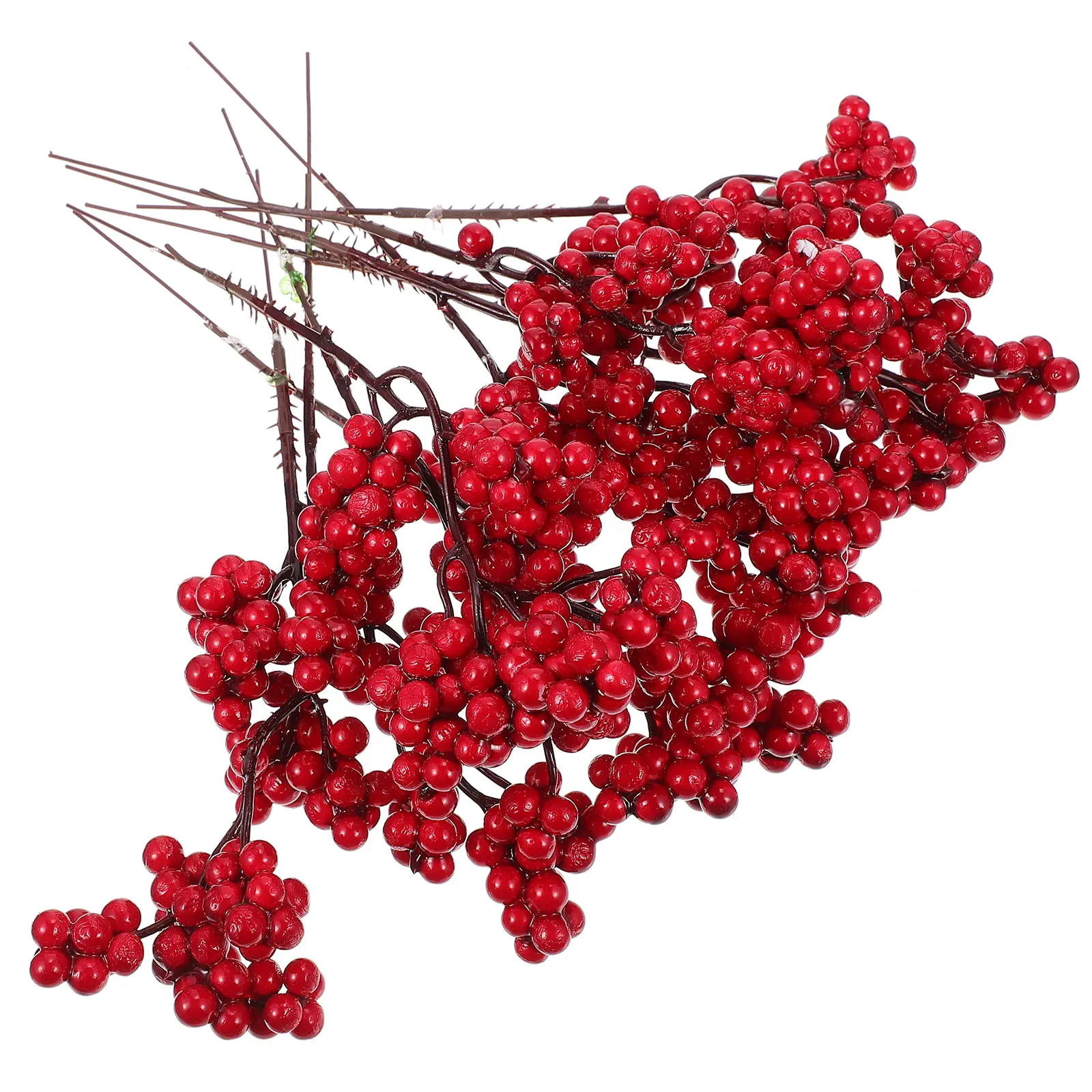 

10PCS Christmas Red Berries Xmas Simulation Berry Branch Decor DIY Christmas Imitation Floral Arranging Berry Branch Decoration