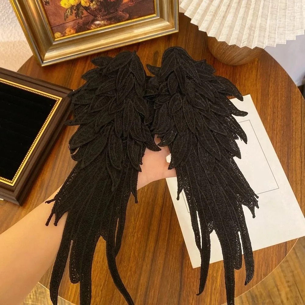 Cute Fairy Feather Embroidery Edge Clip Cosplay Sweet Wing Headdress Halloween Hair Decors Lolita Hair Clip Party