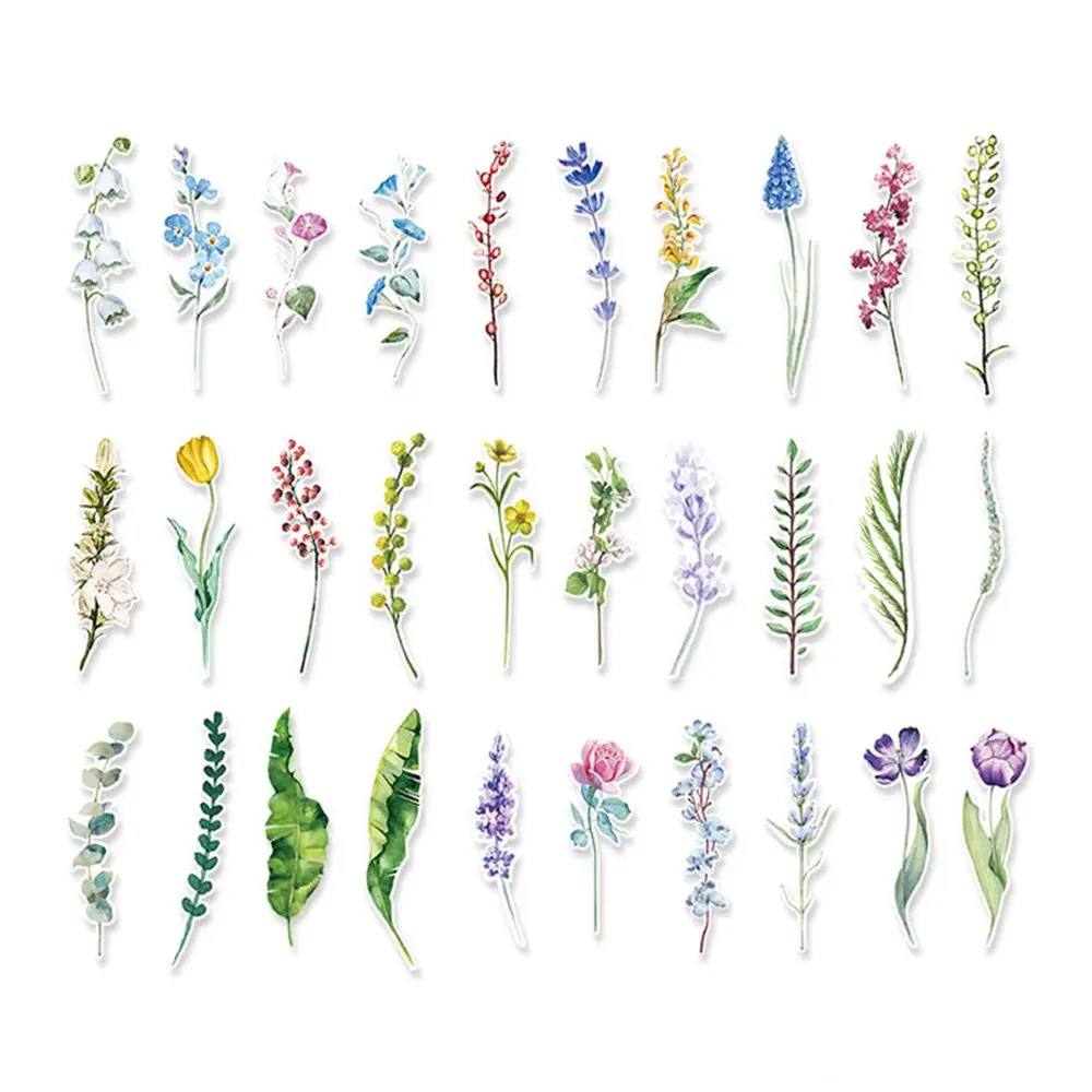 30 шт./коробка, бумажные закладки для книг с растениями