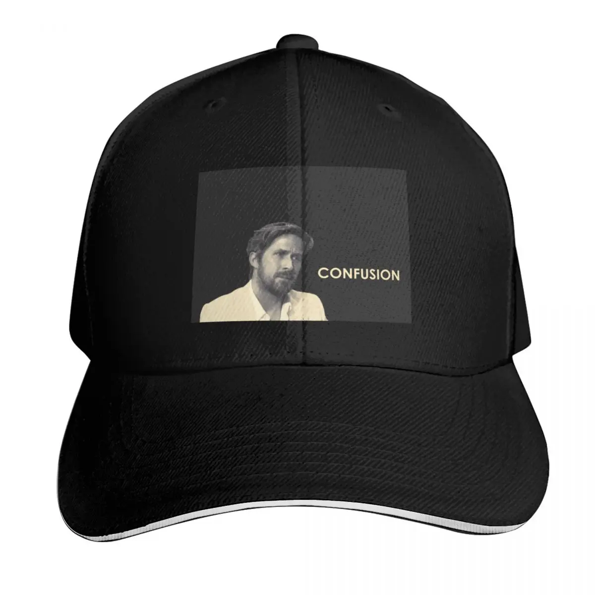 ryan gosling confused Baseball Cap Contrast Two Tone Brim Snapback Flat Bill Strapback Dad Hat