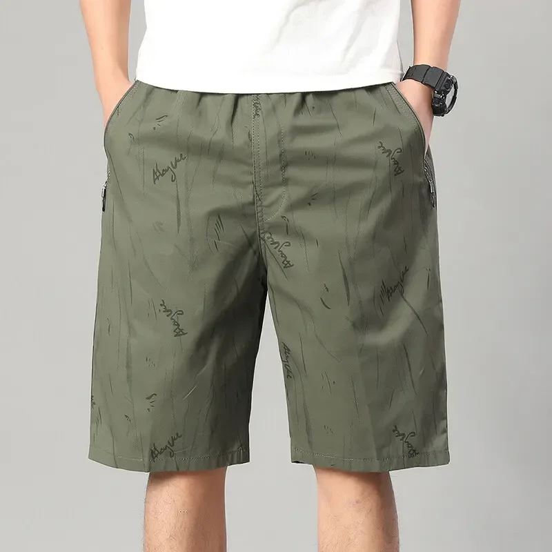 

Мужские повседневные рабочие шорты большого размера с короткой эластичной резинкой на талии, пляжные купальники высокого качества, быстросохнущие шорты для бега