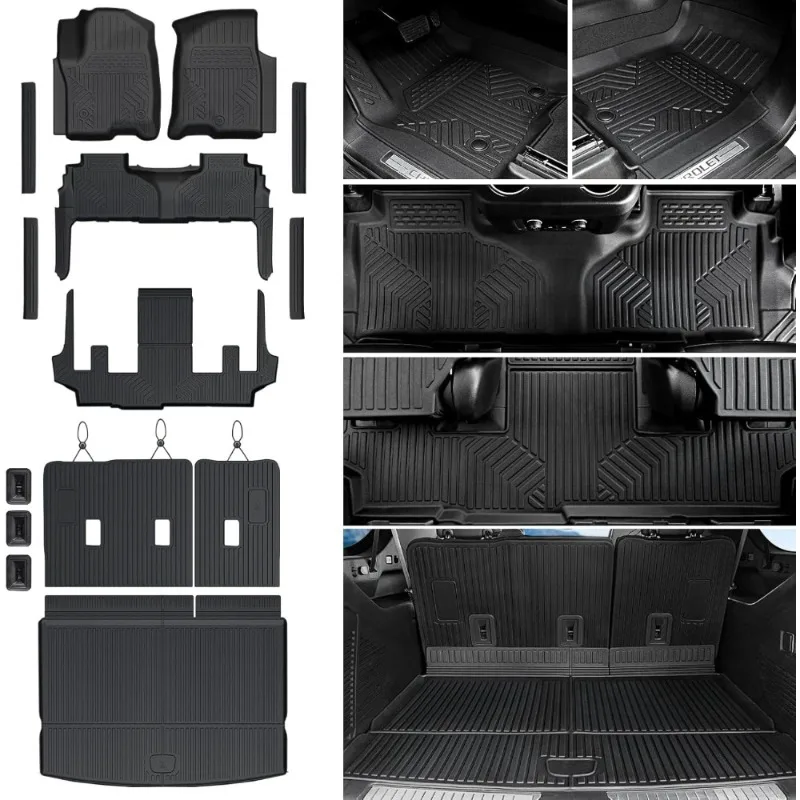 All Weather TPE Trunk Cargo Liner Floor Mats Set for Chevy Suburban GMC Yukon XL