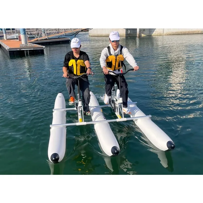 3 Pontoon Stable Inflatable Pedal Boat Lake Resort Rental Rust Proof 6061 Aircraft Aluminum Commercial 2 Person Water Bike