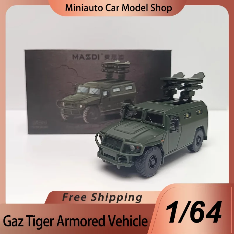 Novo em estoque 1:64 masdi gaz tigre veículo blindado liga miniatura diecast modelo hummer m1151 veículo de transporte brinquedo personalizado presente