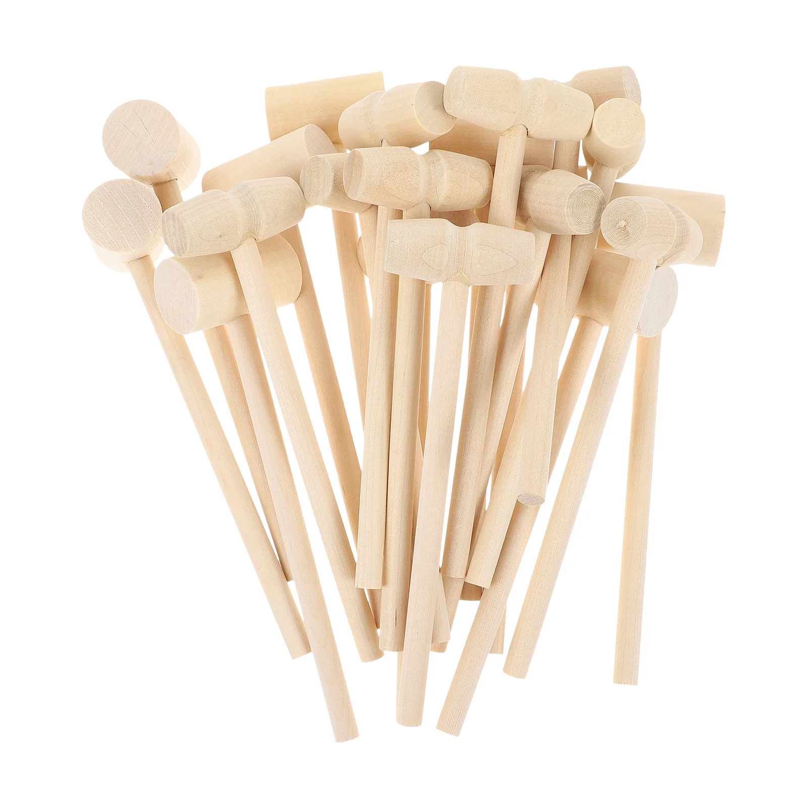 20개 소형 나무 망치 가벼운 휴대용 자연 마감 망치 베이킹 게임 어린이 활동 안전 크랙 도구