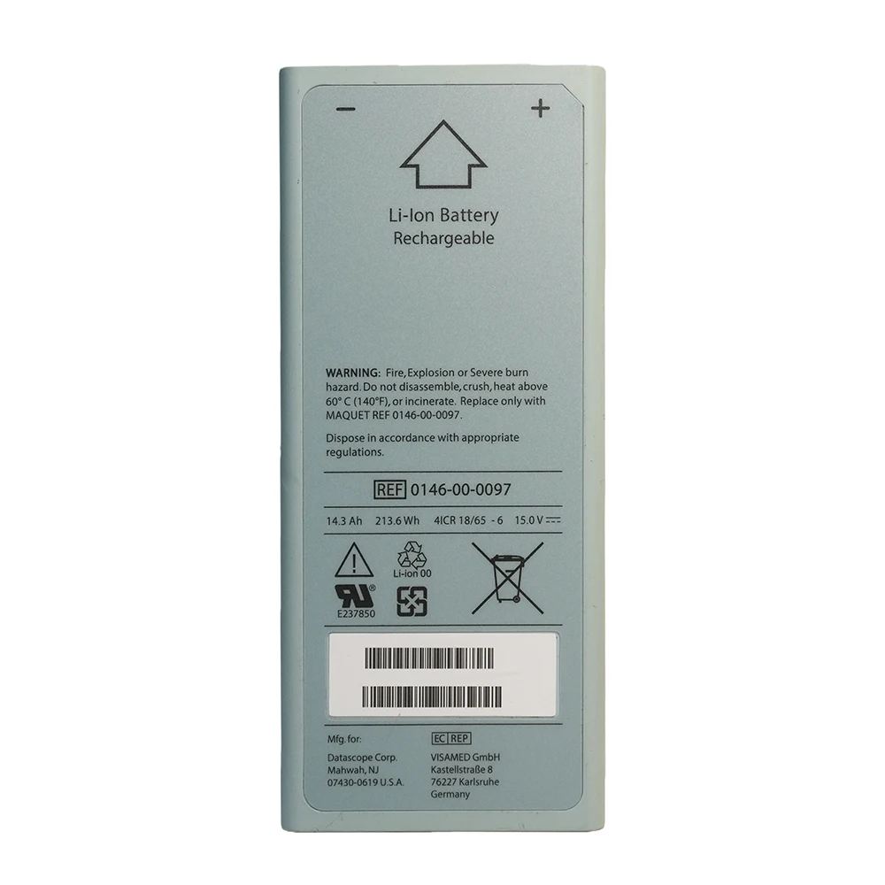 New 0146-00-0097 15V 1430mAh 213.6Wh Lithium Battery For MAQUET CARDIOSAVE hybrid Datascope