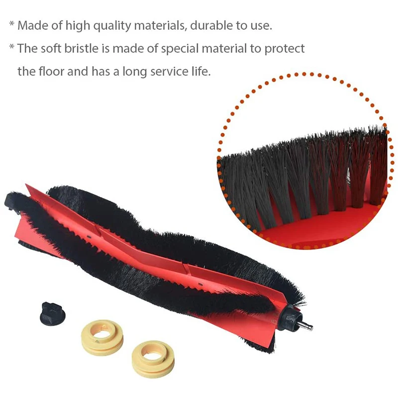 2 Pack Replacement Parts Main Brushes for Roborock - S6,S5, S5 Max,Easy Clean Detachable Brush Accessories