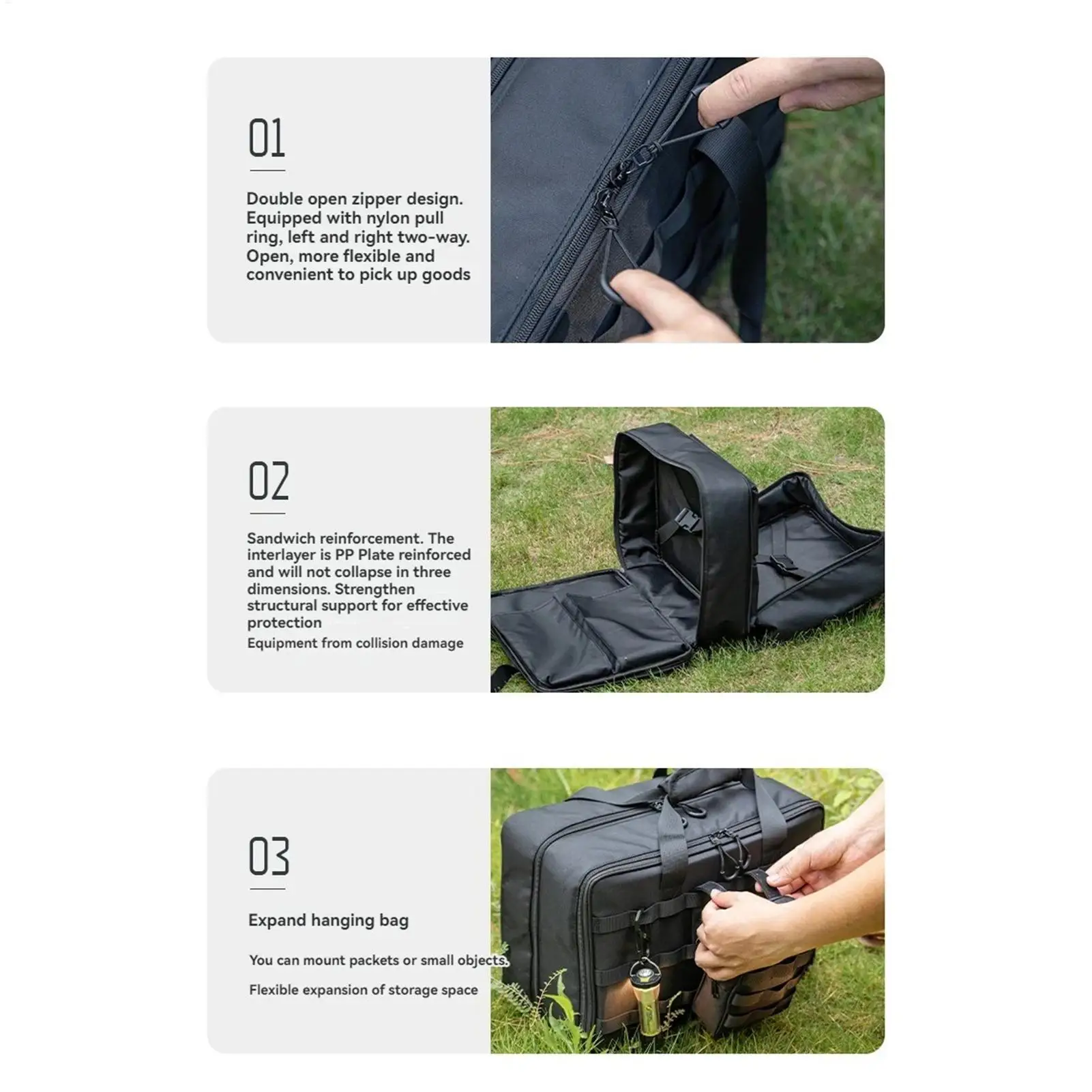 

Camping Storage Box Large Capacity Box 46L Outdoor Camping Bag With Zipper For Outdoor Hiking Beach Picnics Weekend Grilling