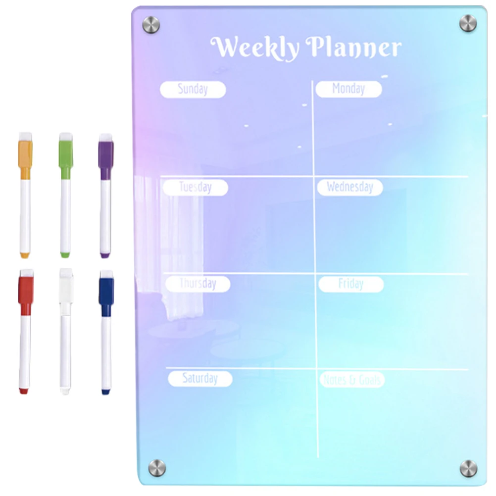 

1 set Magnetic Refrigerator Daily Planner Board Small Dry Erase Memo for Home Kitchen Schedules Lists and Reminders