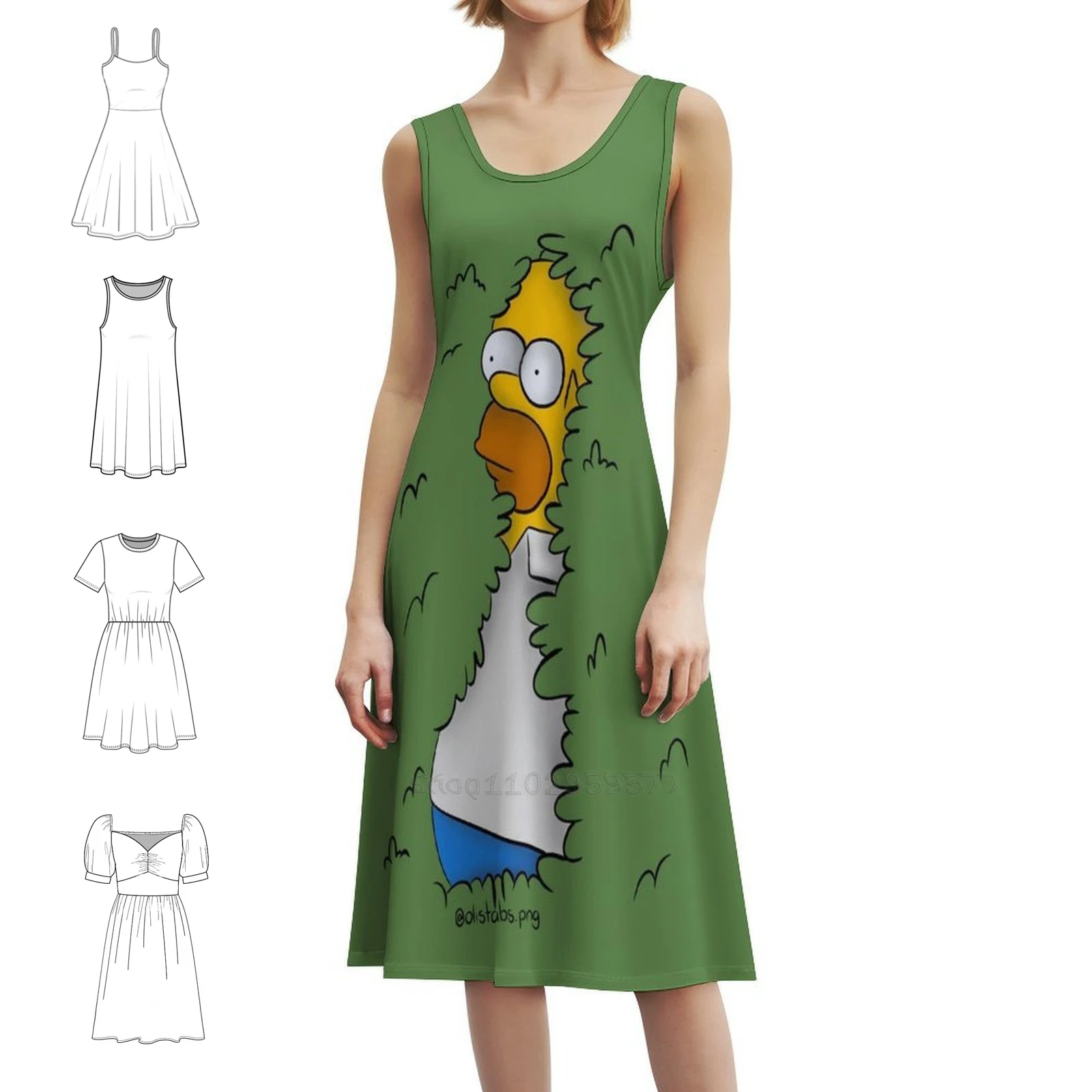 

Повседневное платье в корейском стиле для женщин, простые повседневные офисные женские платья, Homer Png Meme Bush Bush Bushes, забавные