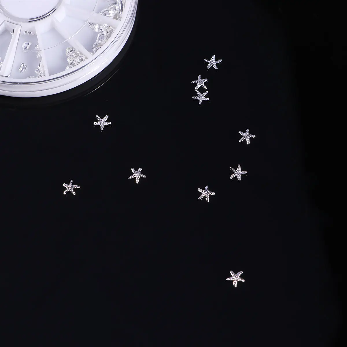 120Pcs Nail Supplies Marine Wind Silver Metal Rivet Jewelry Small Disc Boxed Nail Decoration Manicure Set Sparkling Vivid