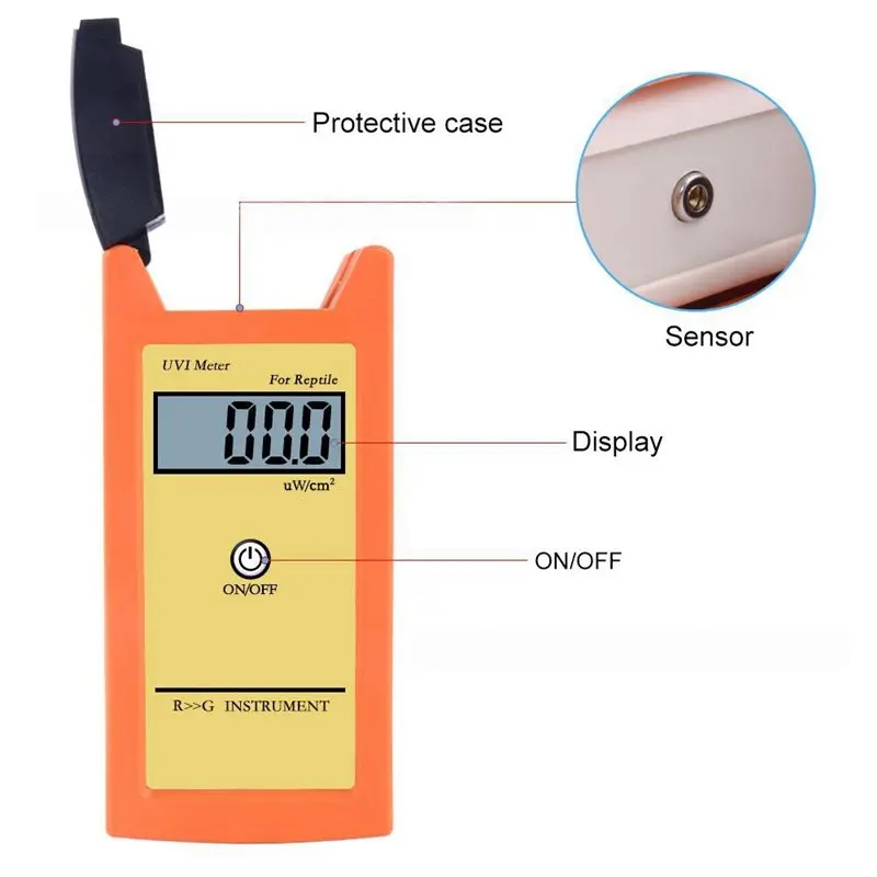 CYCLI-UV Index Strength Detector For Reptile UVI Meter UV Radiation Testing Basking Lamp For Lizard Tortoise Terrarium Pet Care