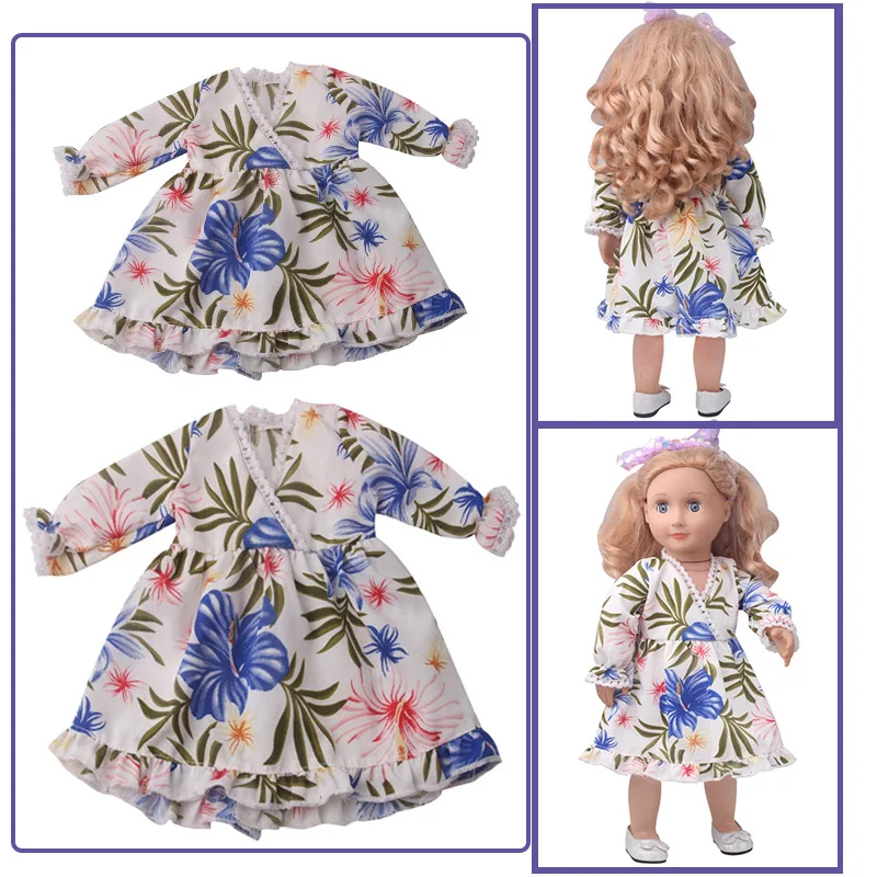 18 inch doll girl bohem bohemian style dress V-neck slimming