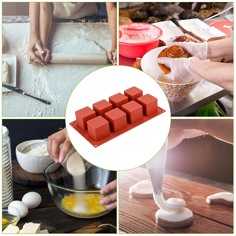 8 Lattice Square Silicone Cake Mould Handmade Soap Mould Mousse Cake Mould Chocolate Chunk Mould