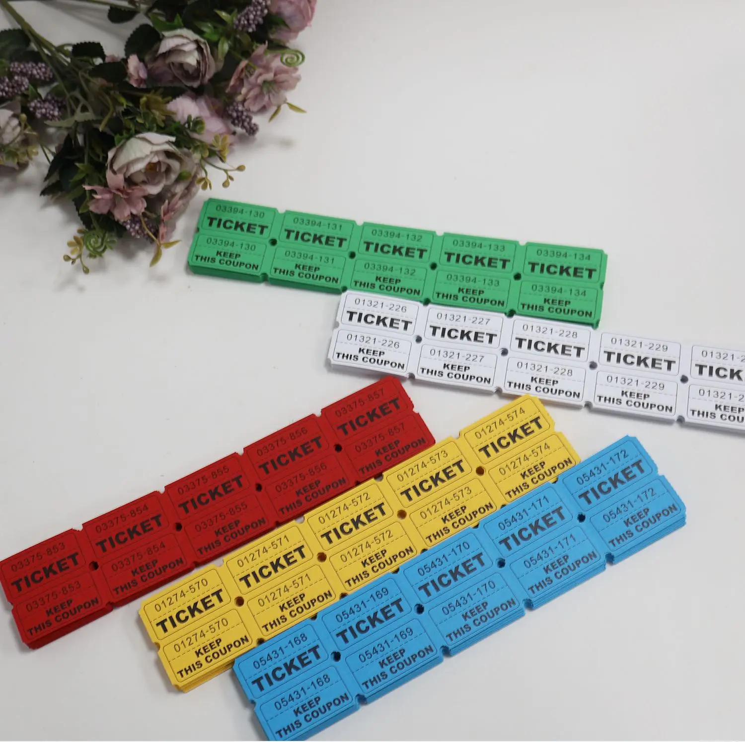 200 Stück/Beutel Günstige Bulk Großhandel Blanko Event Tickets Doppelrolle mit Nummerierung – Detail 4