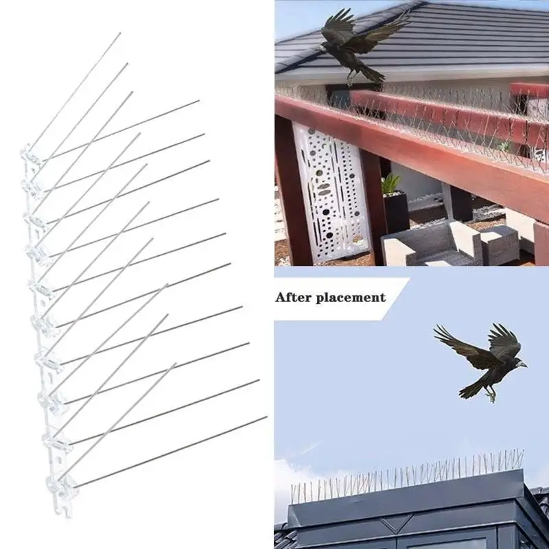 Stainless Steel Pigeon Spikes Set Anti Bird Squirrel Cat Repellent Roof Fence Garden Pest Deterrent Wire