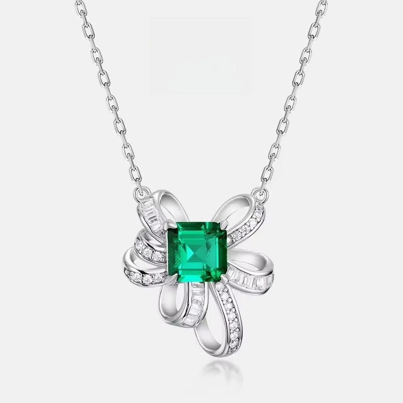 

Sparkling Necklace S925 Silver Plated 18K Gold Inlaid Cultivated Jade PT950 Platinum Collarbone Chain