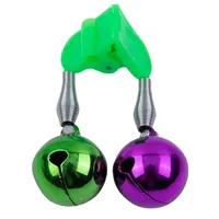 Fishing Alarm Twin Bells Fishing Rod Bite Bait Alarm Ringing Parts Lip On Fishing Line Alarm Fishing Bell Green Purple Fishing