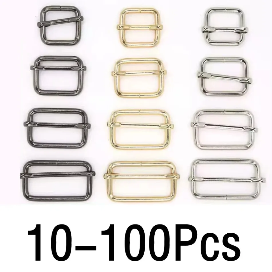 10/100Pcs Zinc alloy Bag Ring Buckle for Sewing Strap Webbing Tri Glide Slider Clasp Belt Keychain Loop Hook DIY Accessoies