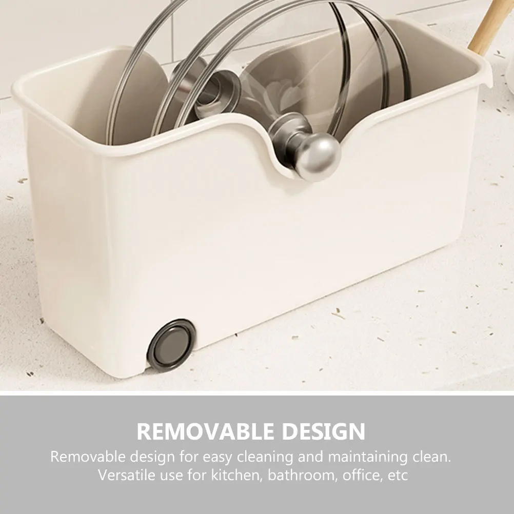 

Slide Out Sundry Organizer Narrow Long Design Fits Cabinets Portable Plastic Storage Container for Kitchen Bathroom Office Multi