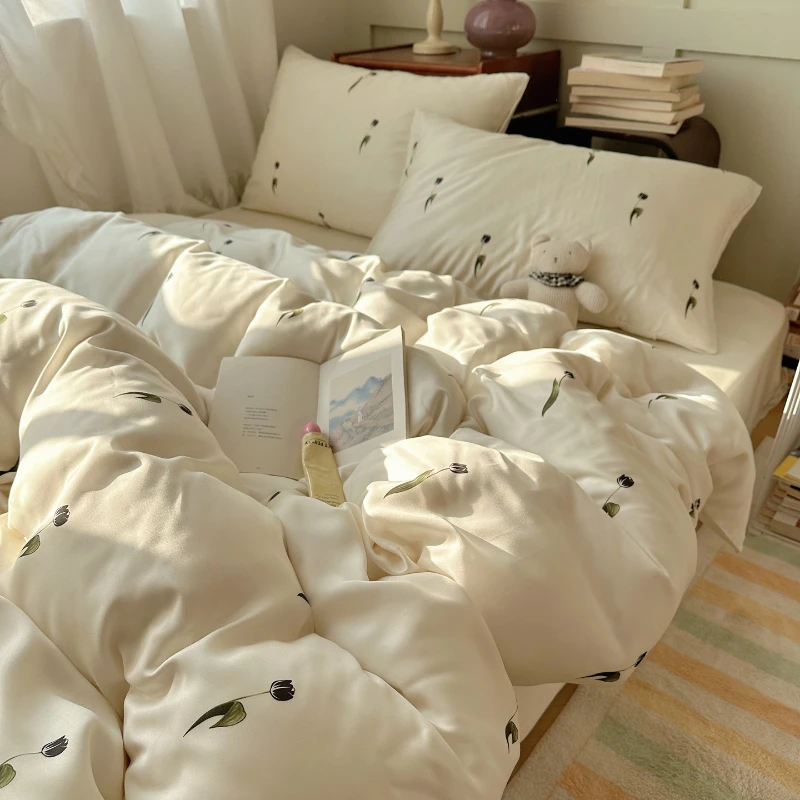

2026 New Skin-friendly Ice Silk Printed Single Quilt Cover Spring and Summer Skin Friendly Breathable Cool 180x220 Duvet Cover