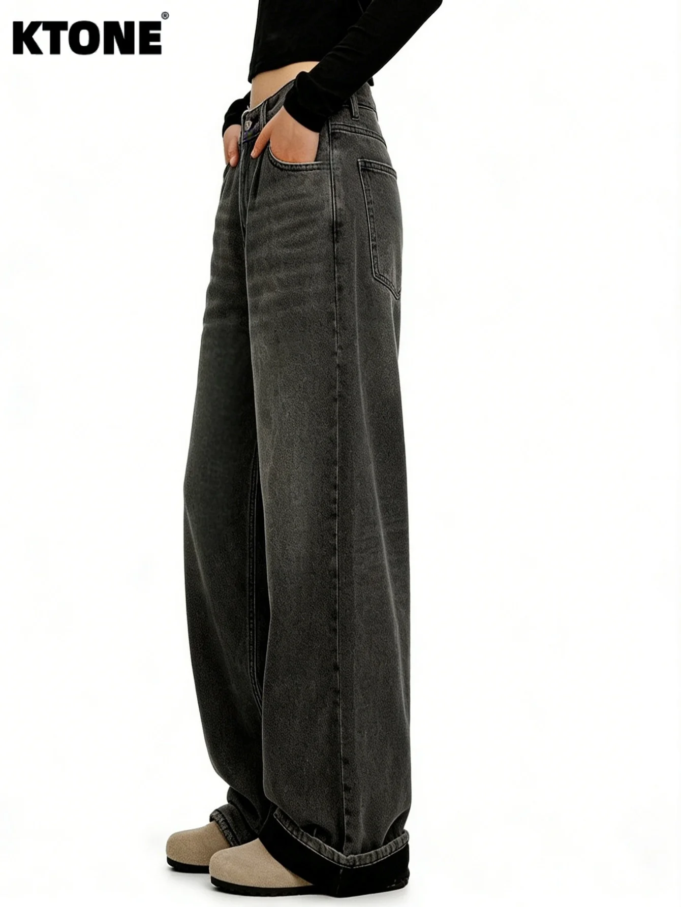

Light Retro Black Baggy Jeans For Man Y2K Drip For Dating Casual Trousers No accessories or belts included