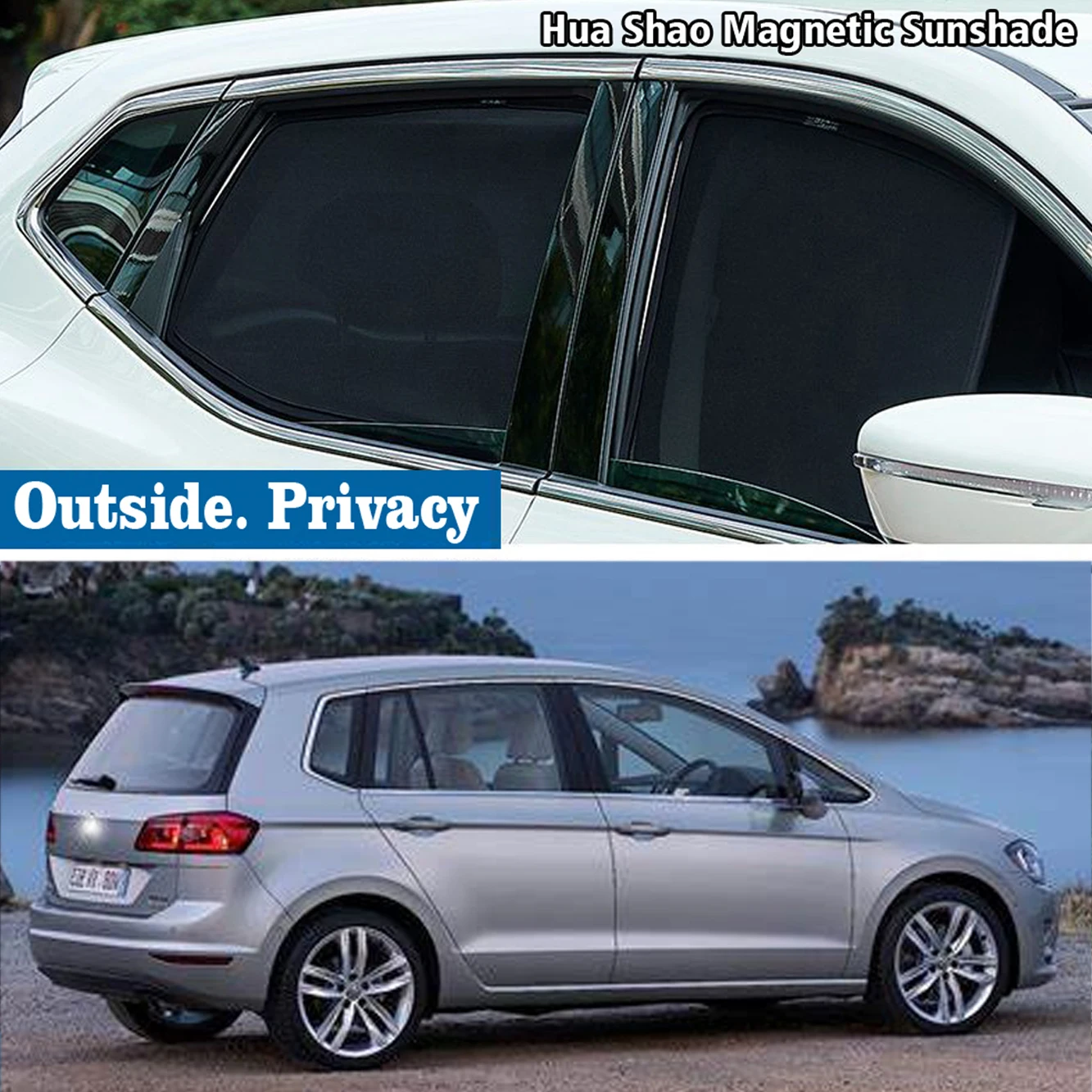 Magnetic Car Sunshade Shield Front Windshield Frame Curtain Sun Shade For Volkswagen VW Golf Sportsvan 2014 - 2023 Accessories