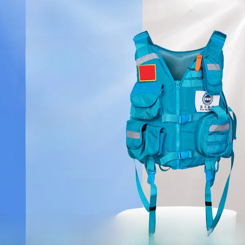 blue-rescue-life-jacket-team-uniform-firefighting-emergency-relief-high-buoyancy-rapid-flow-vest-jacket-water-rescue-equi