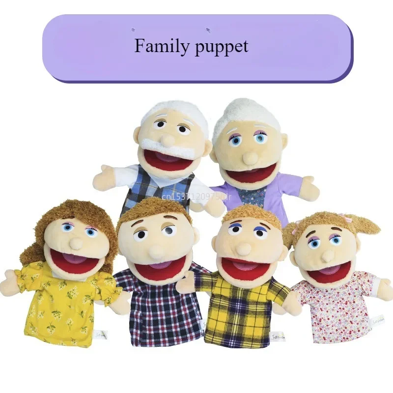 

30cm New Sweet Family Soft Stuffed Toy Doll Dad Mum Brother Sister Cosplay Plush Doll Educational Toys Hand Finger Puppet